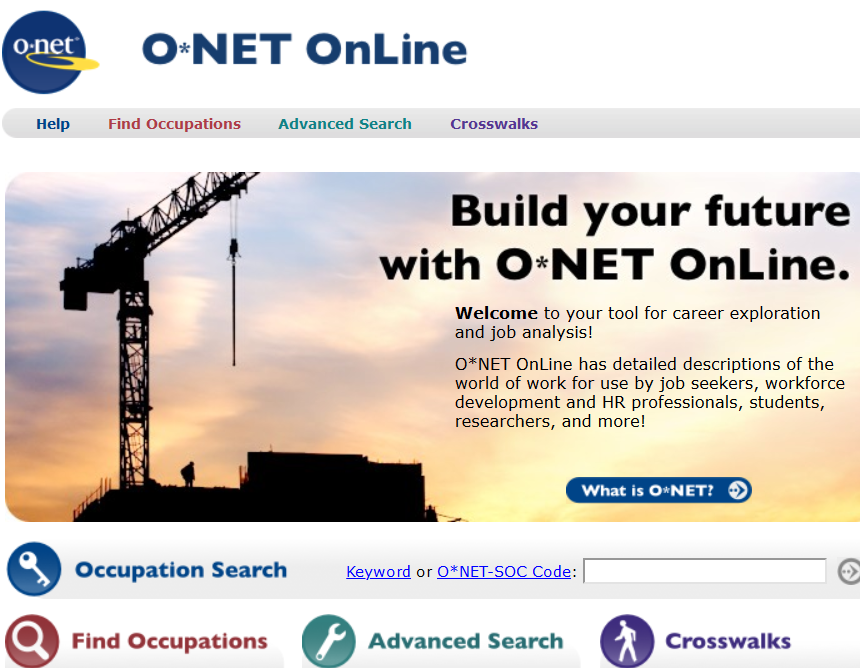 Photo of ONet Homepage