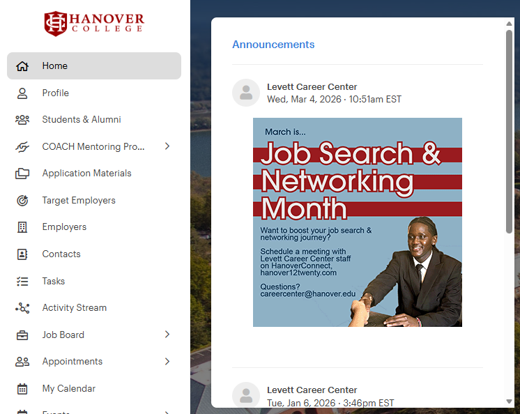 Photo of student talking with recruiter at career fair.